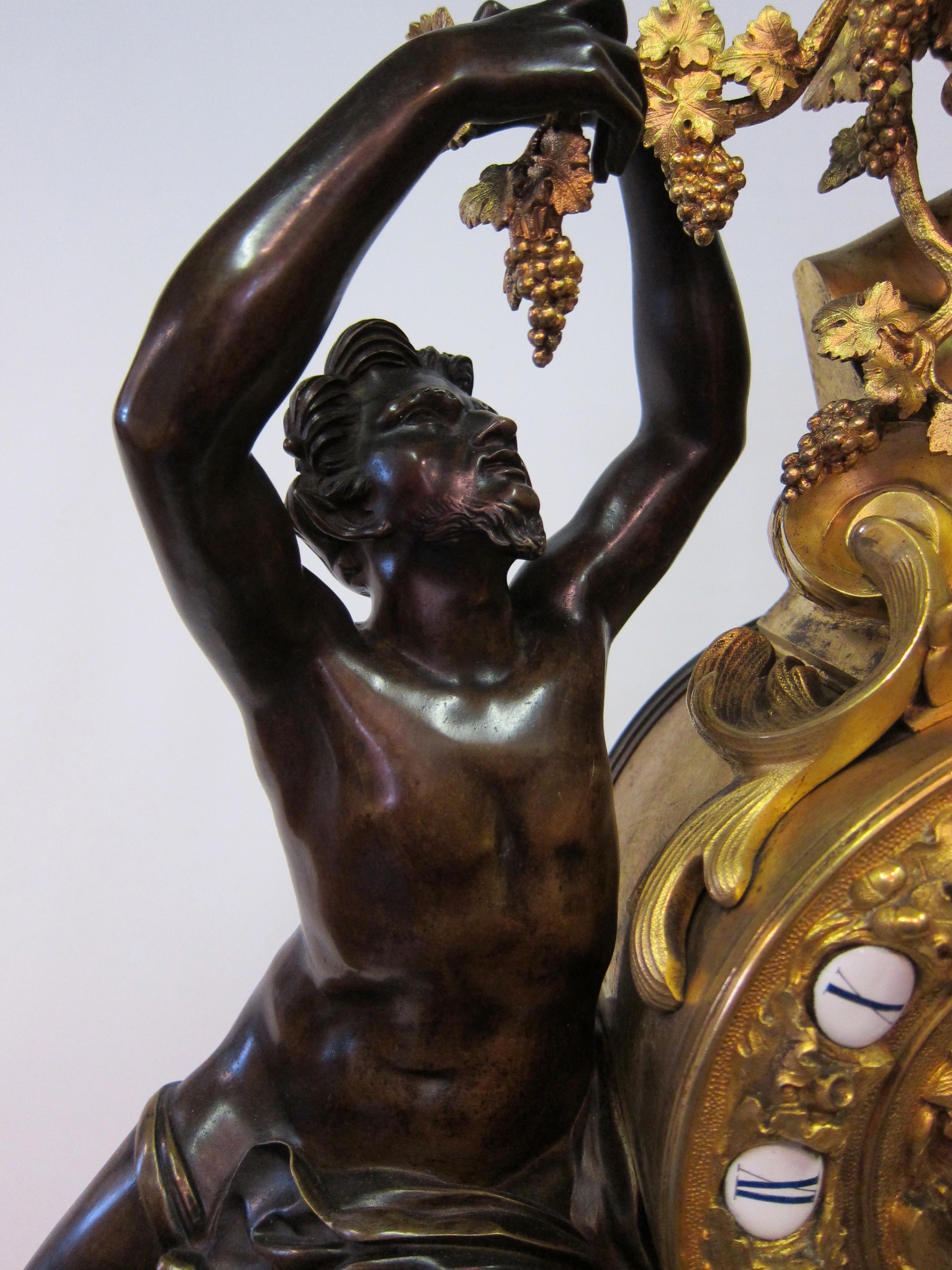 Bacchus Mantle Clock In Good Condition For Sale In Bronx, NY