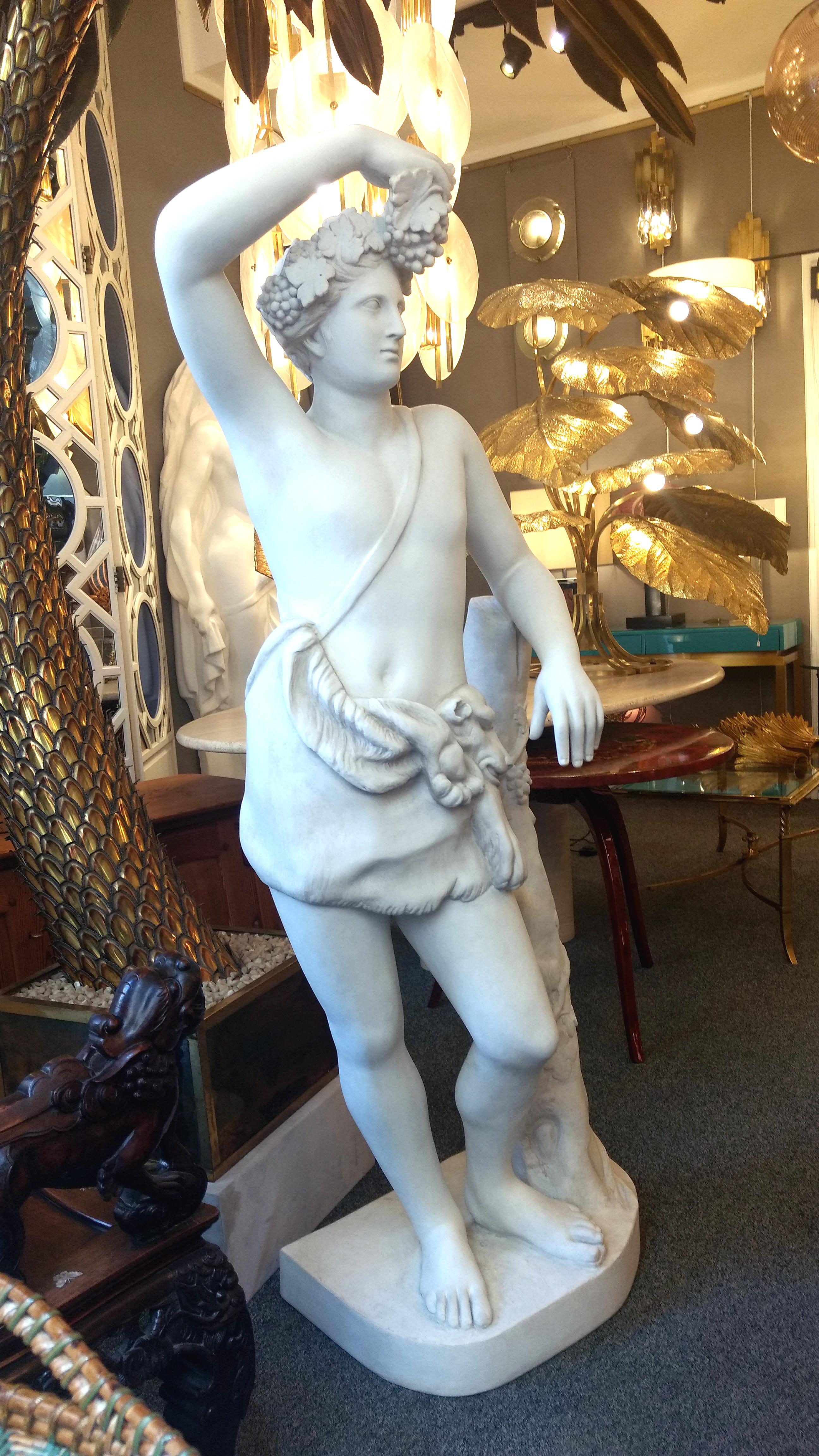 Molded Bacchus, Plaster Statue, France, circa 1930 For Sale