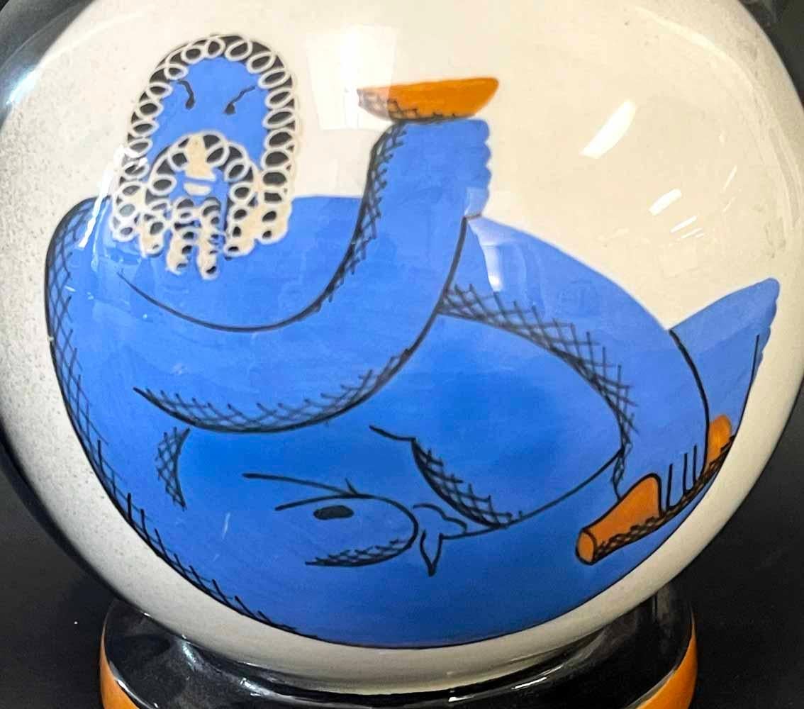 Bold and striking, this 1930s glazed teapot was designed by Dante Baldelli for the famed Rometti ceramic works in Umbertide, Italy, not long after it was founded in 1927. Rometti was one of the first ceramic companies in Italy -- along with Richard