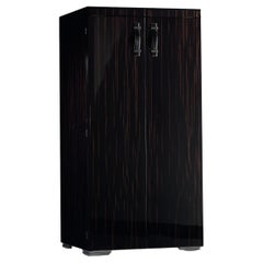  Bacco Bar Armoire in Shiny Ebony by Agresti