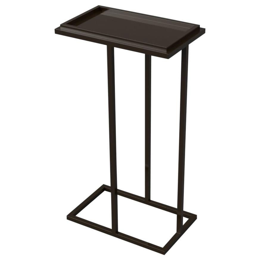 Bacco Cantilever Pedestal in Steel Frame Powder Coated in Pitch Black For Sale