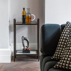 Bacco Console Side Table in Steel with Marble Surface