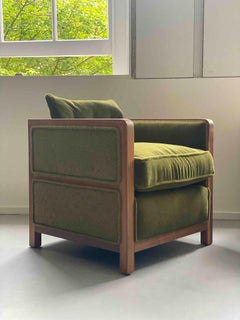 Bacco Deconstructed Armchair in Bouclé & Mohair Mix and Walnut Frame