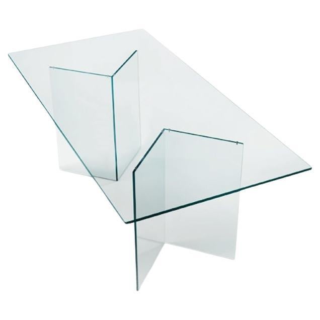 Bacco Glass Dining Table, Designed by M. U., Made in Italy  For Sale