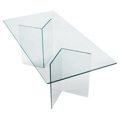 Bacco Glass Dining Table, Designed by M. U., Made in Italy 