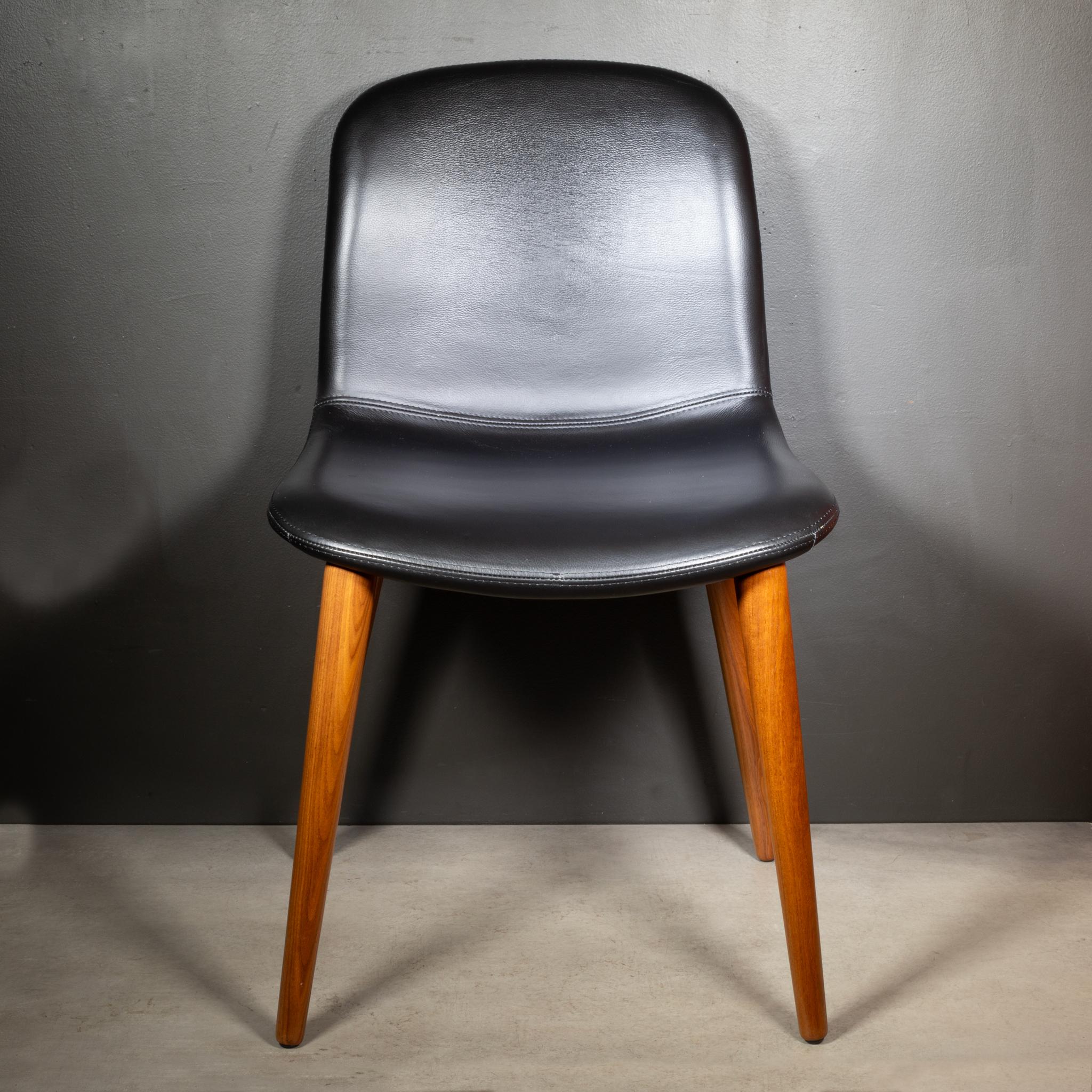 Bacco Esszimmerstühle aus Leder und Oak, Italien - Preis pro Stuhl im Angebot 6