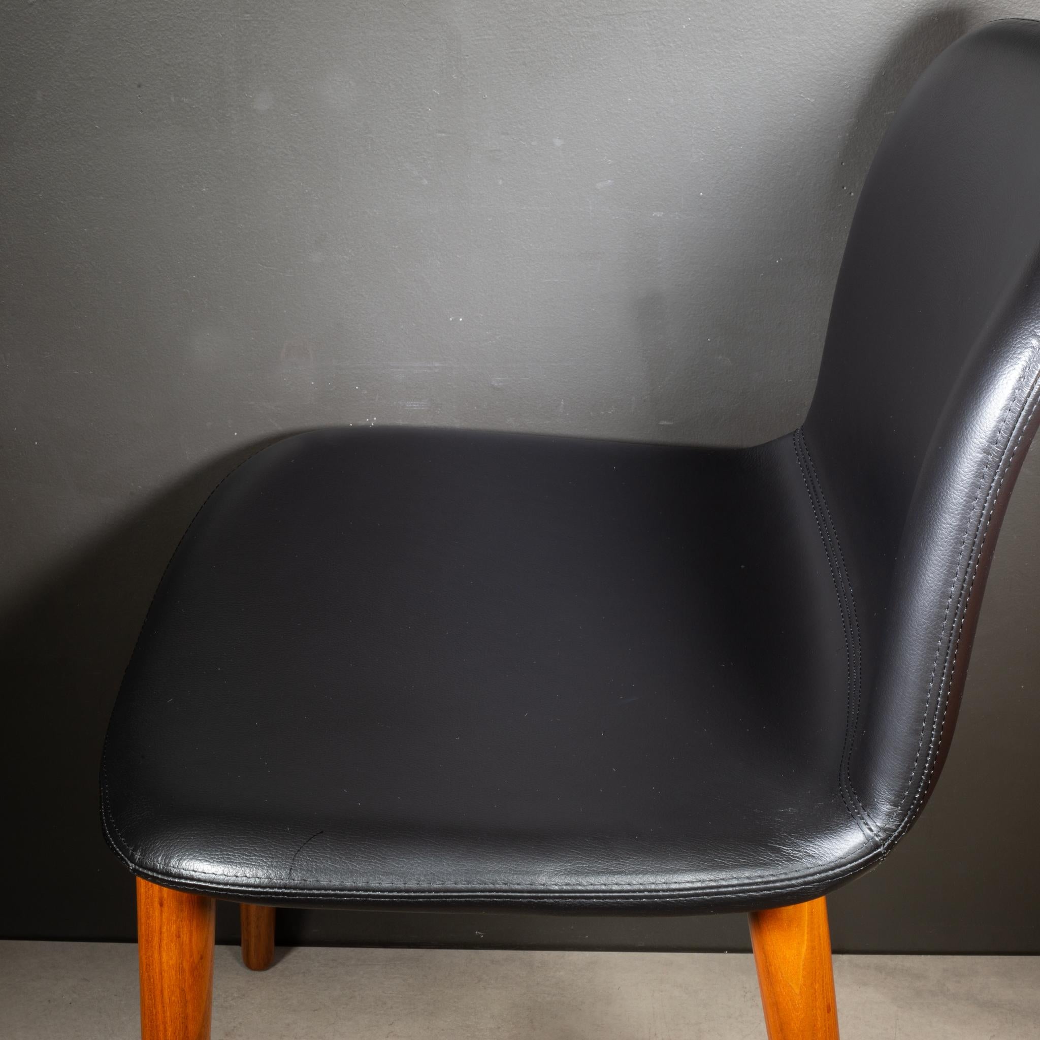 Bacco Esszimmerstühle aus Leder und Oak, Italien - Preis pro Stuhl im Angebot 11