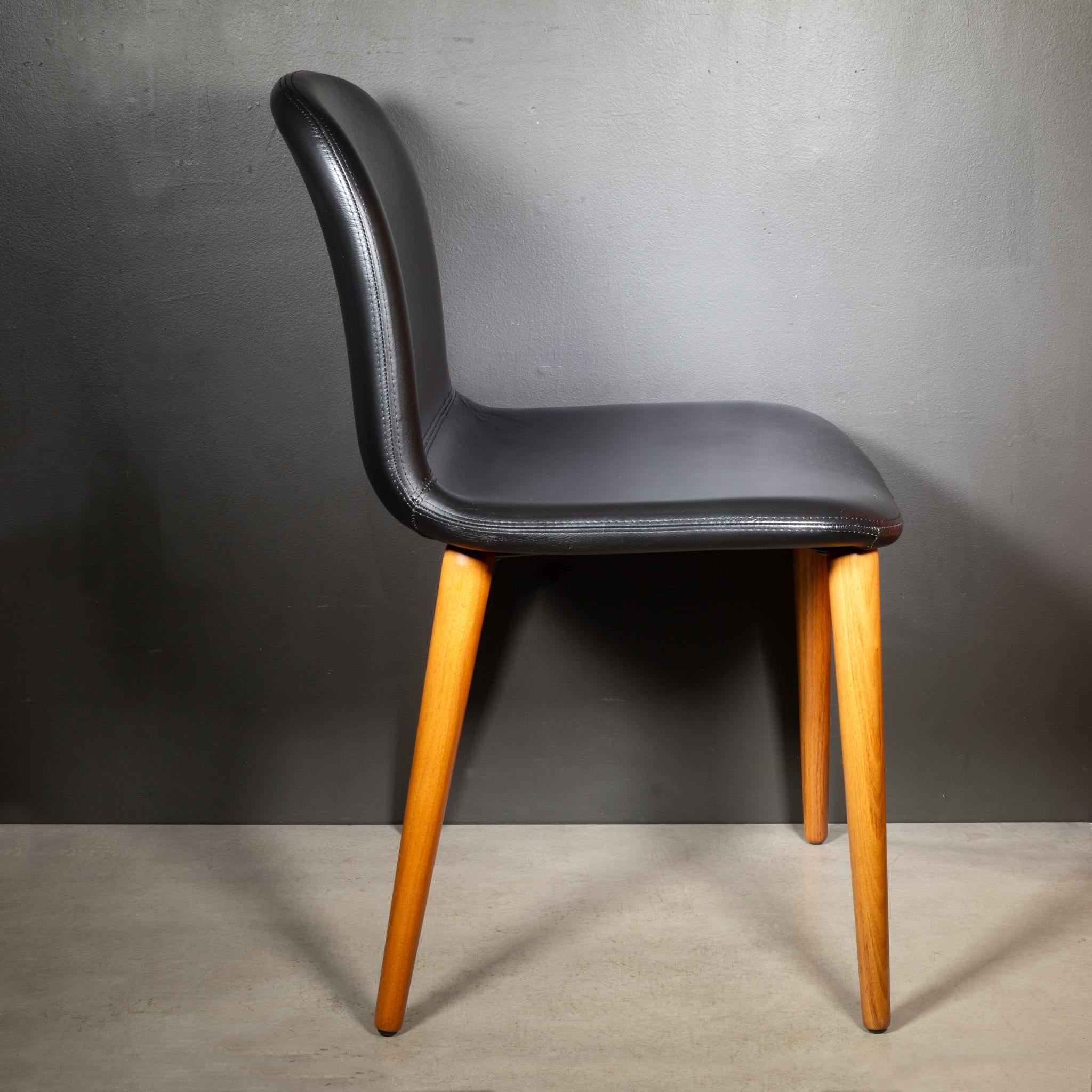 Bacco Esszimmerstühle aus Leder und Oak, Italien - Preis pro Stuhl im Angebot 3