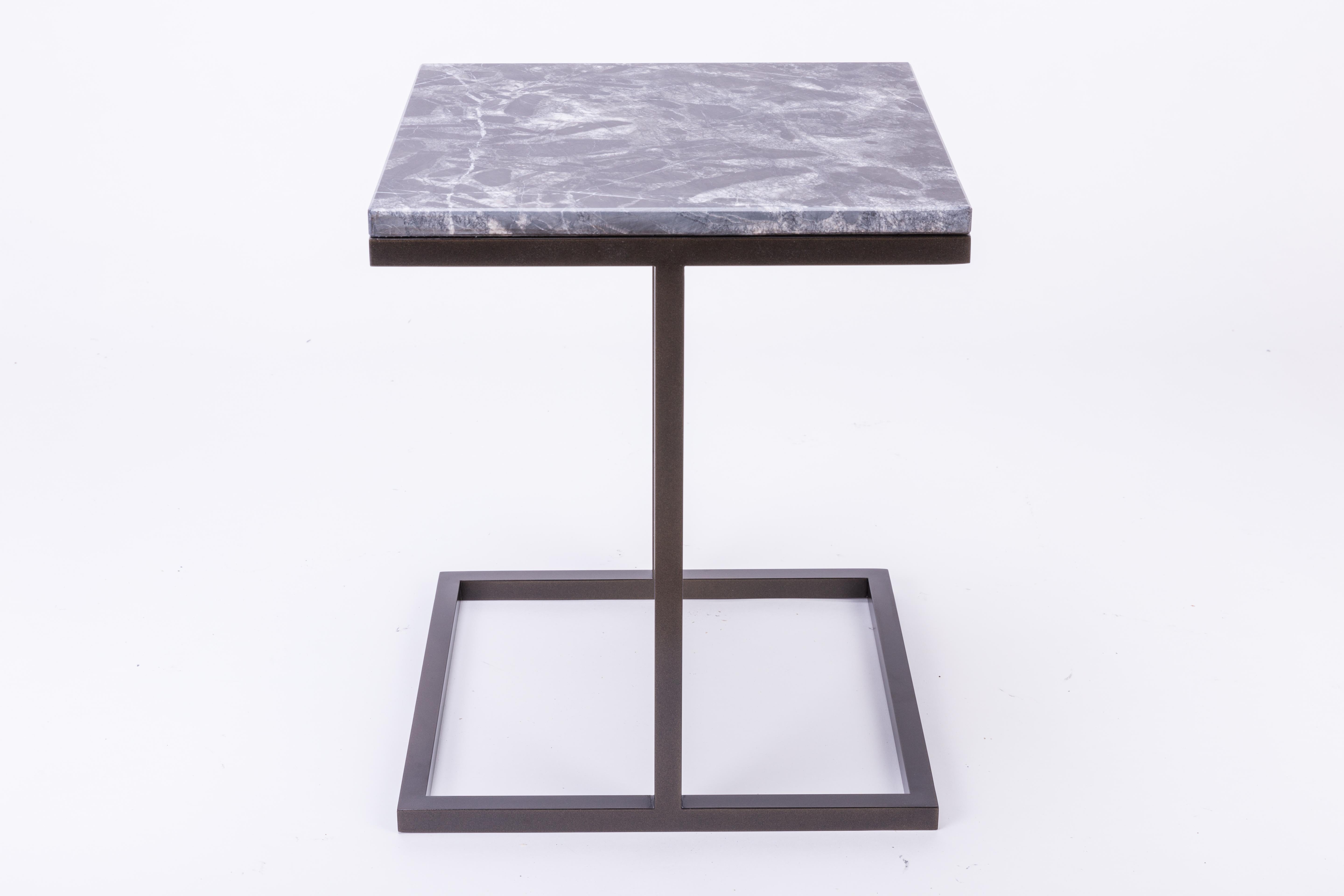 Bacco Squared Coffee Table in Marble and Powder Coated Steel In New Condition For Sale In London, GB