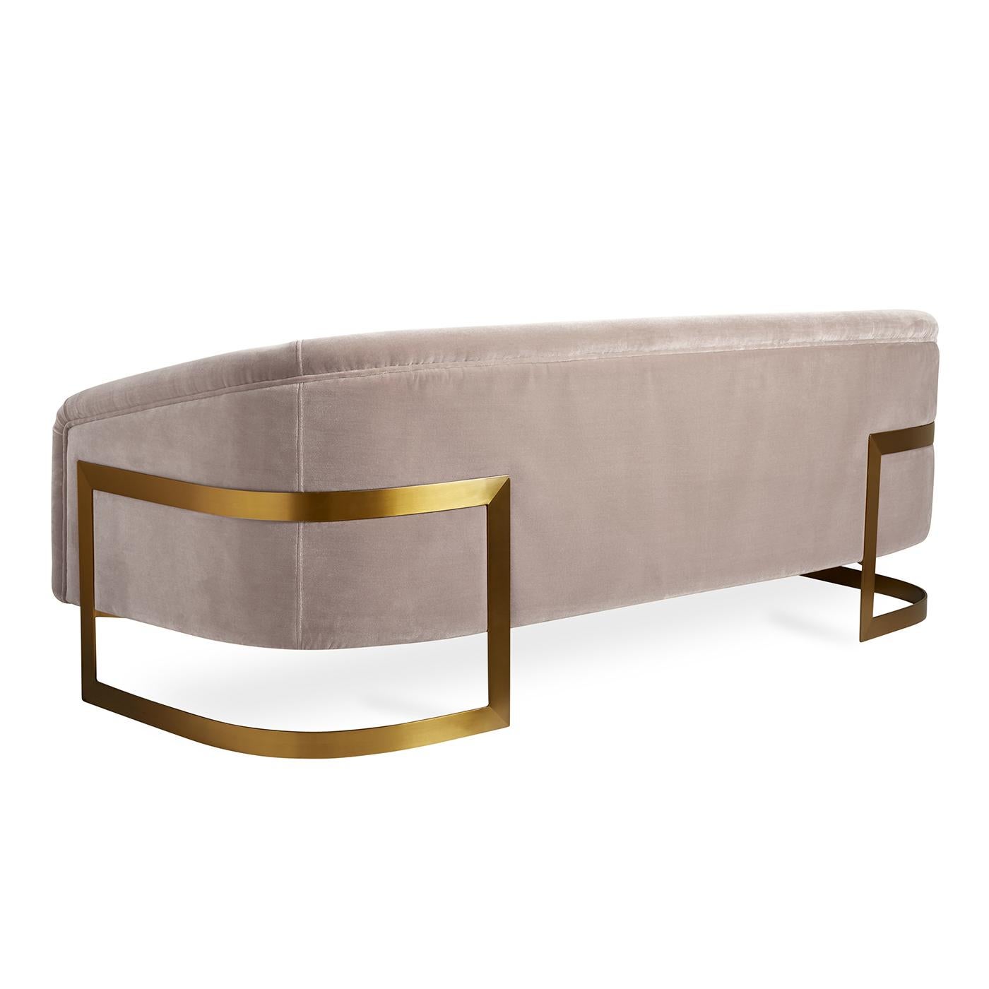 champagne velvet couch