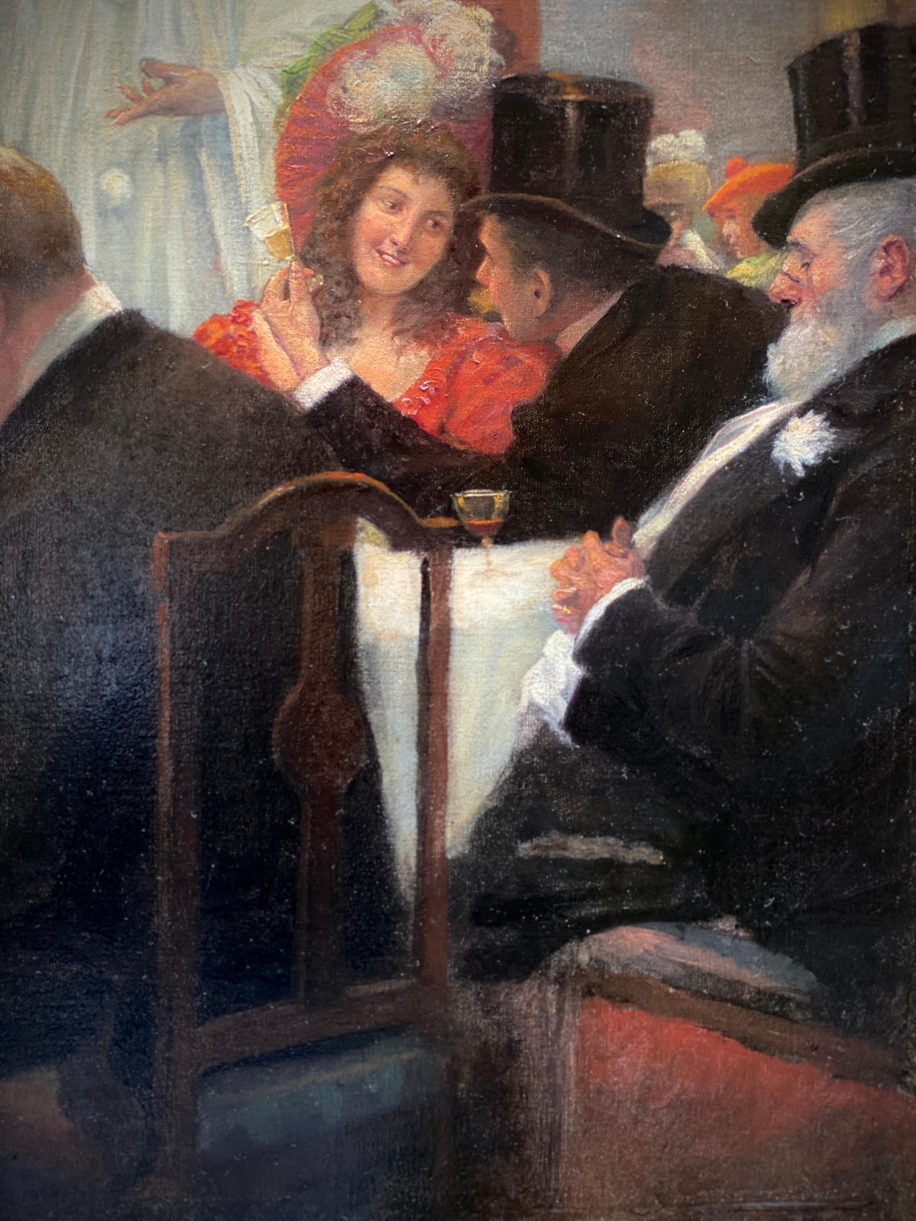 Baile de máscaras, Emmanuel Bachrach, Oderberg 1863 - 1943 Múnich, Judío, Firmado 5