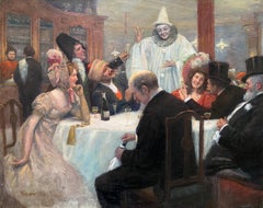 Baile de máscaras, Emmanuel Bachrach, Oderberg 1863 - 1943 Múnich, Judío, Firmado