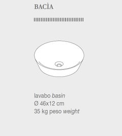 "Bacìa" Sink in Bianco Carrara Marble Customizable by Pibamarmi