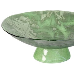 Centro de mesa de cristal de Murano efecto mármol verde Bacile