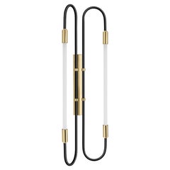 Back and Brass Wall Lamp Neon Double 170 by Magic Circus Editions