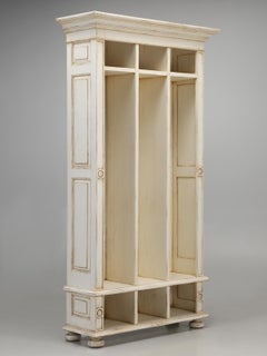 Back Hall Coat, Hat and Shoe Cubby Hole Cabinet, with Hanging Hooks