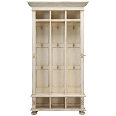 Back Hall Coat, Hat and Shoe Cubby Hole Cabinet, with Hanging Hooks