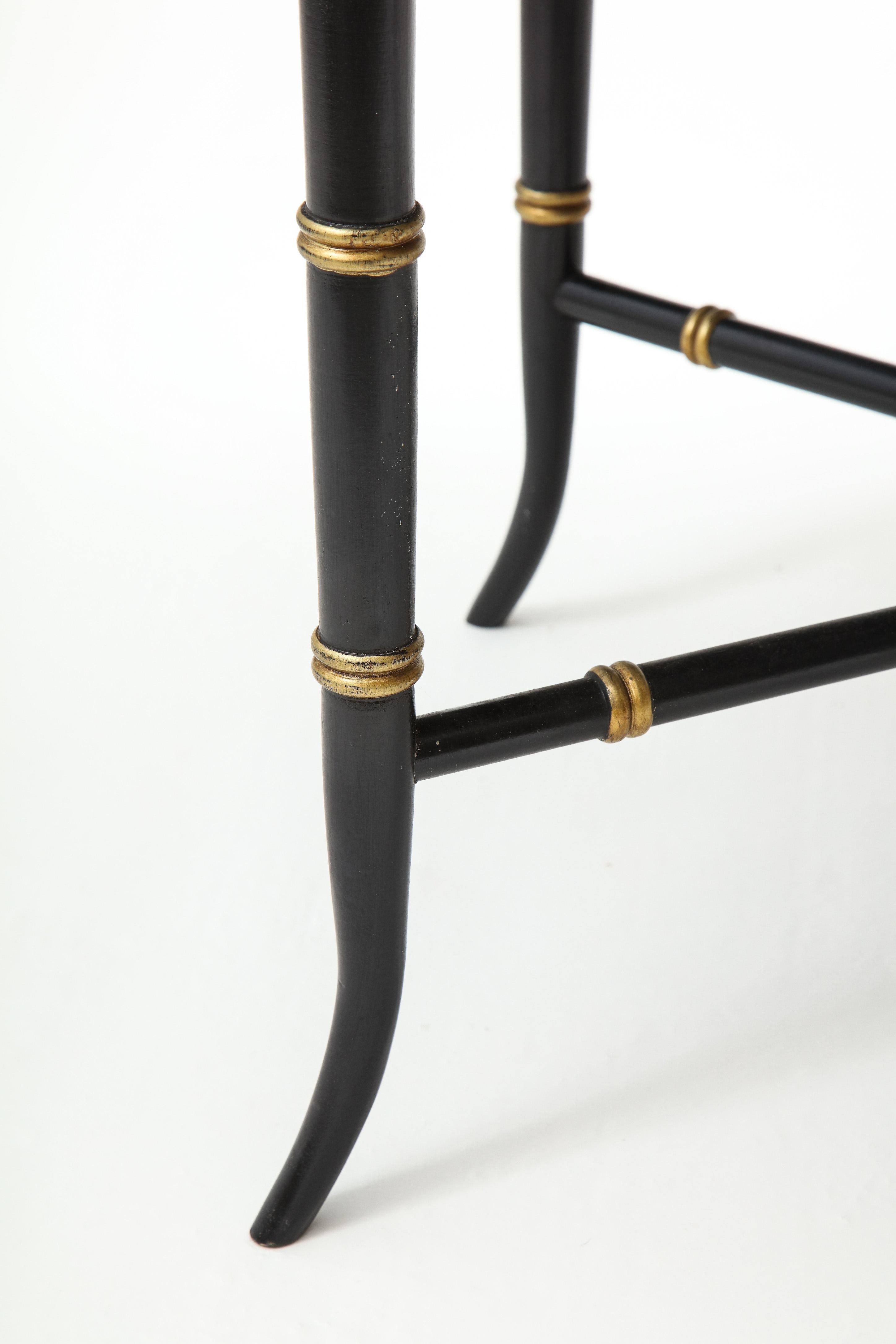 English Back Lacquer and Gilt Tray Table For Sale