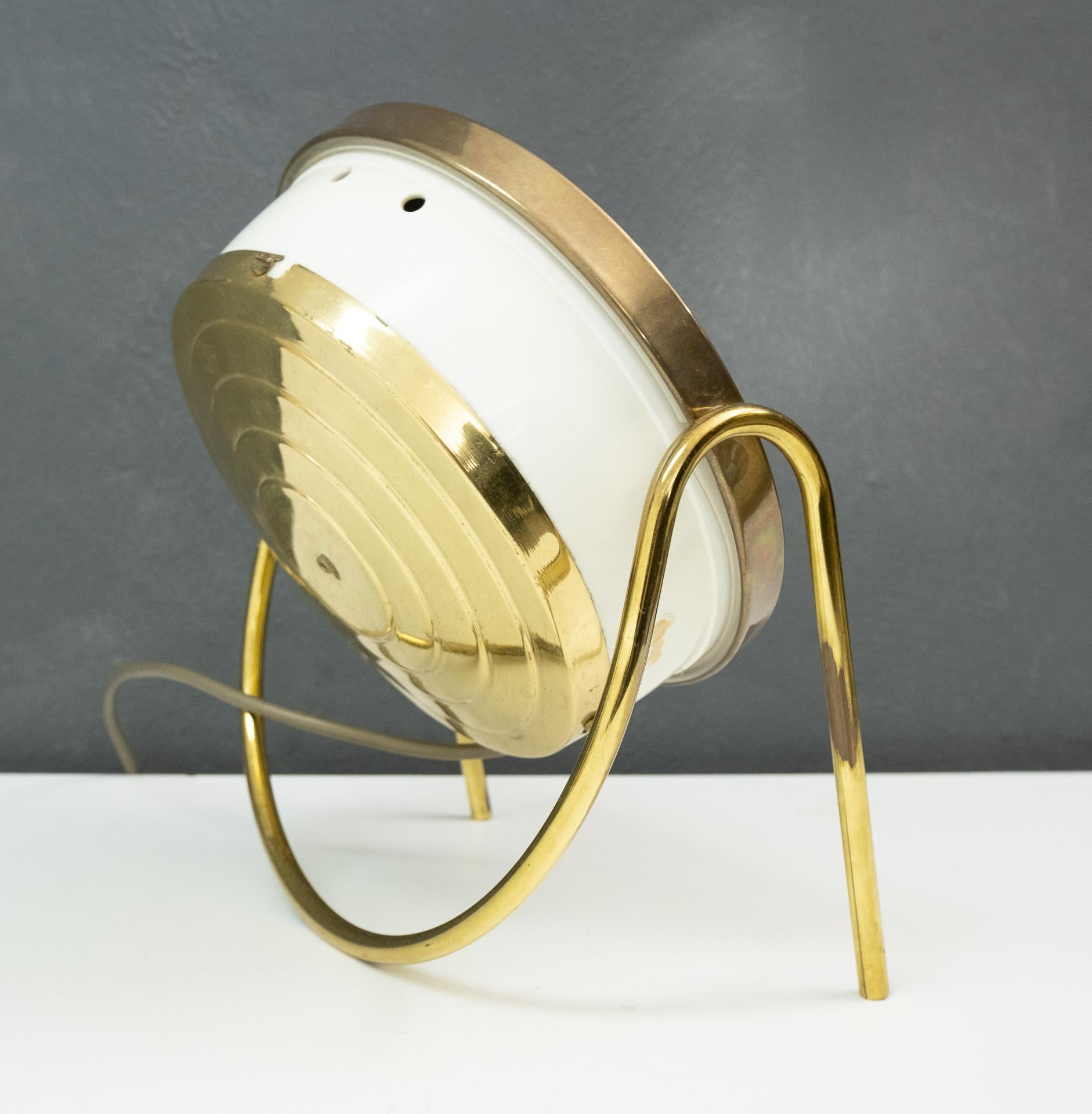 Back Lid Brass Vanity Magnified Table Mirror, 1970s 1