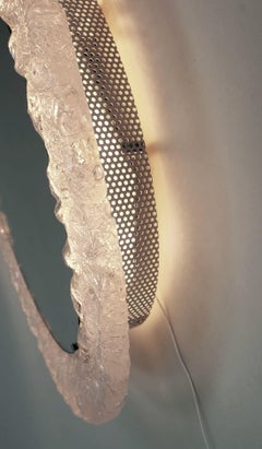 back lit wall MIRROR by erco acrylic frame ice glass decor 1960s 1970s