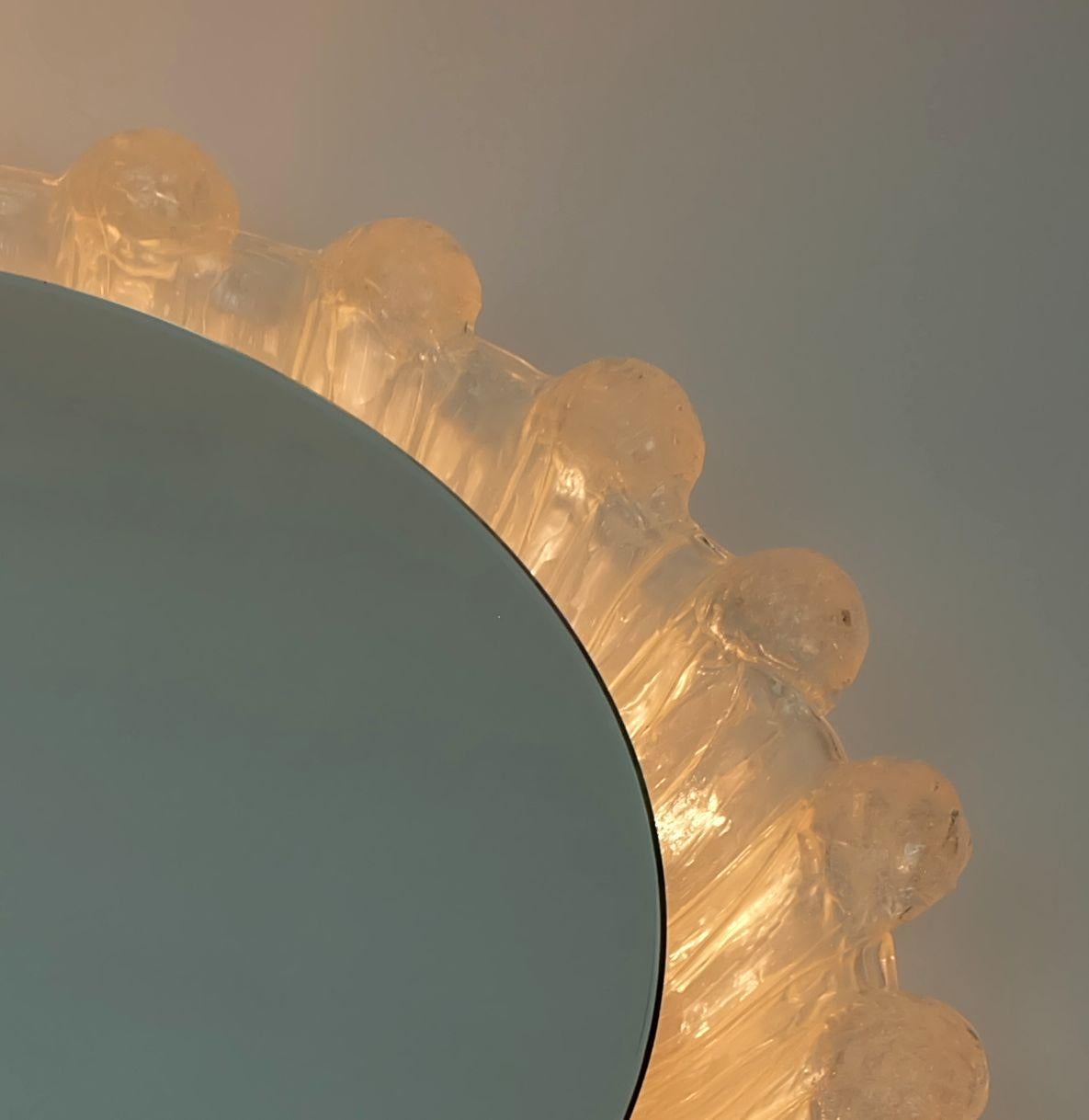 back lit wall MIRROR by schöninger acrylic frame ice glass decor 1960s 1970s For Sale 5