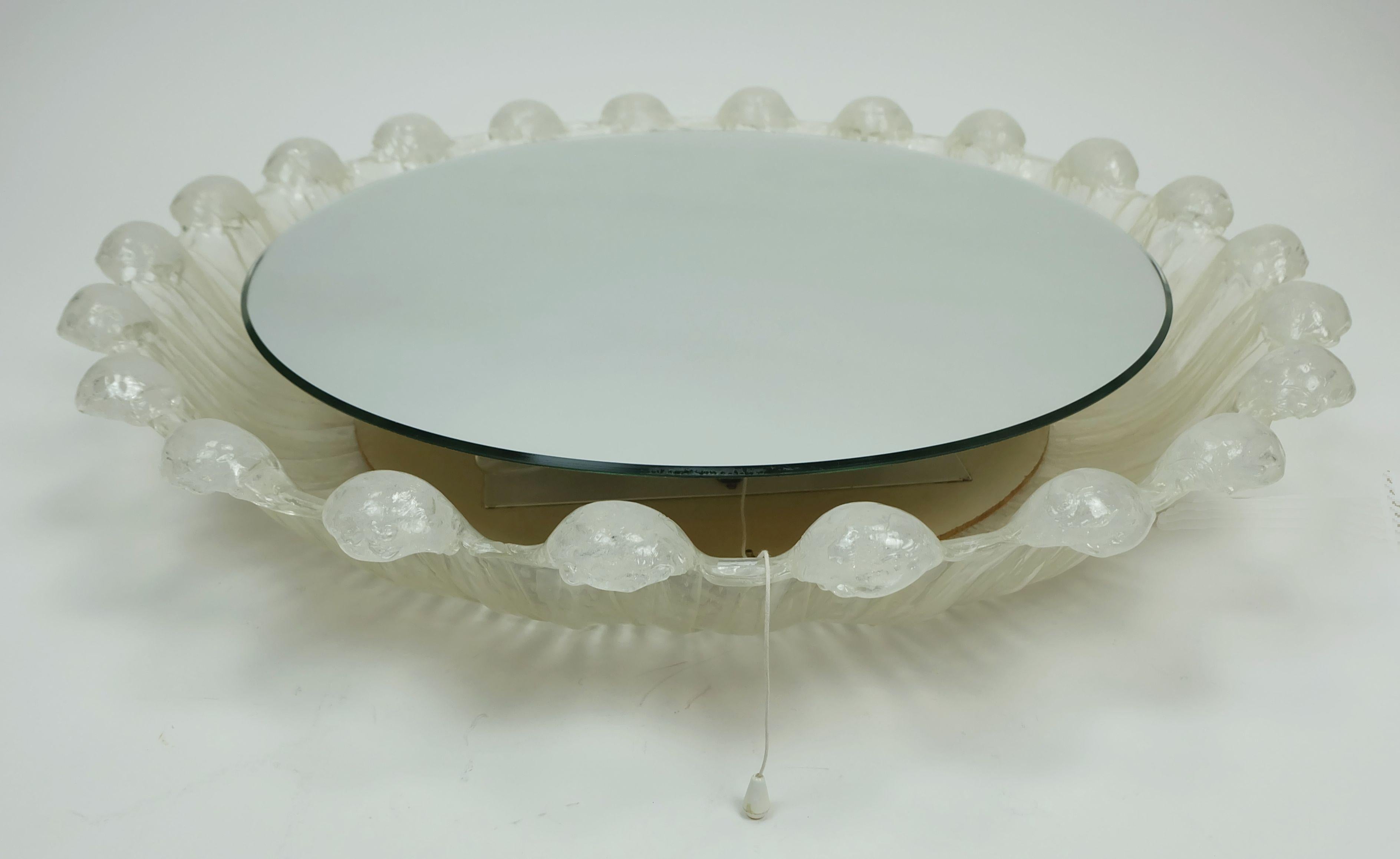 back lit wall MIRROR by schöninger acrylic frame ice glass decor 1960s 1970s For Sale 6