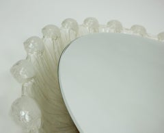 hintergrundbeleuchteter wandspiegel von schöninger acrylrahmen eisglas-dekor 1960er 1970er