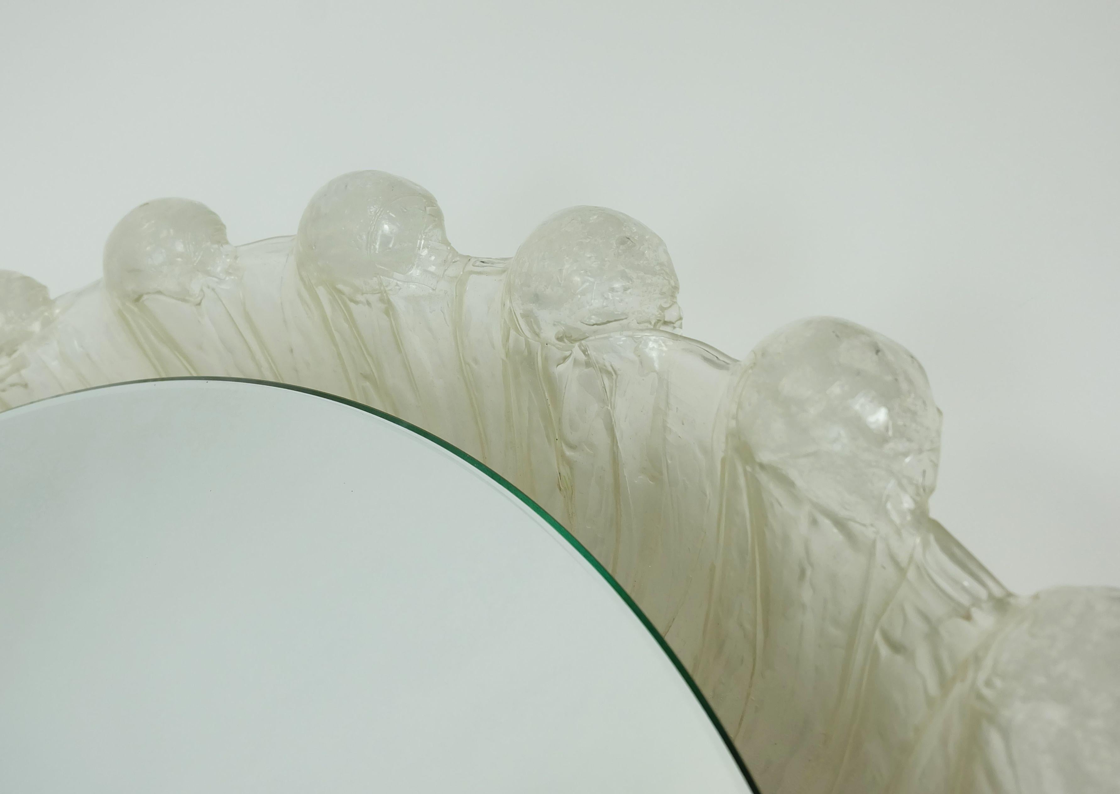 German back lit wall MIRROR by schöninger acrylic frame ice glass decor 1960s 1970s For Sale