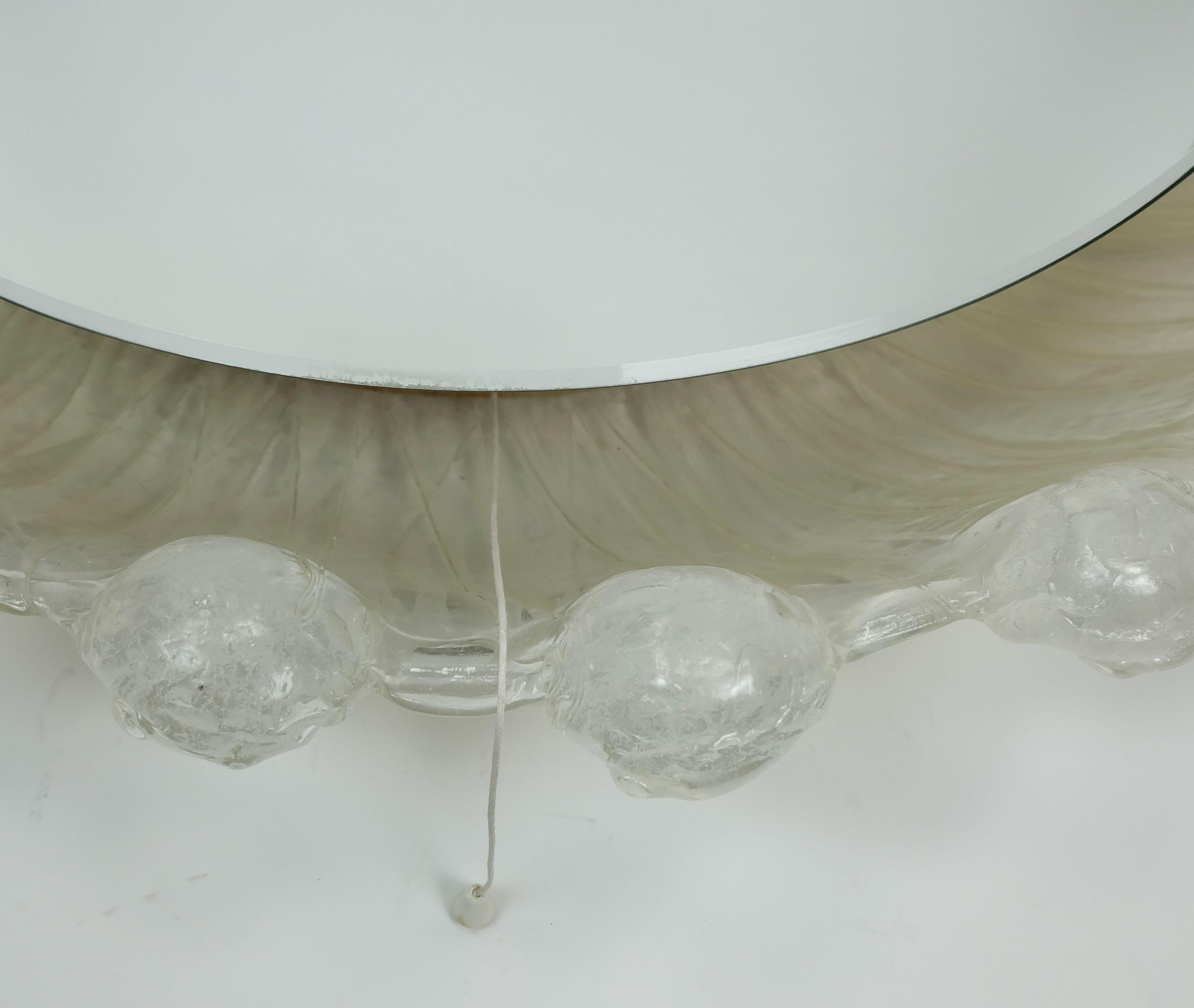 back lit wall MIRROR by schöninger acrylic frame ice glass decor 1960s 1970s In Good Condition For Sale In Mannheim, DE