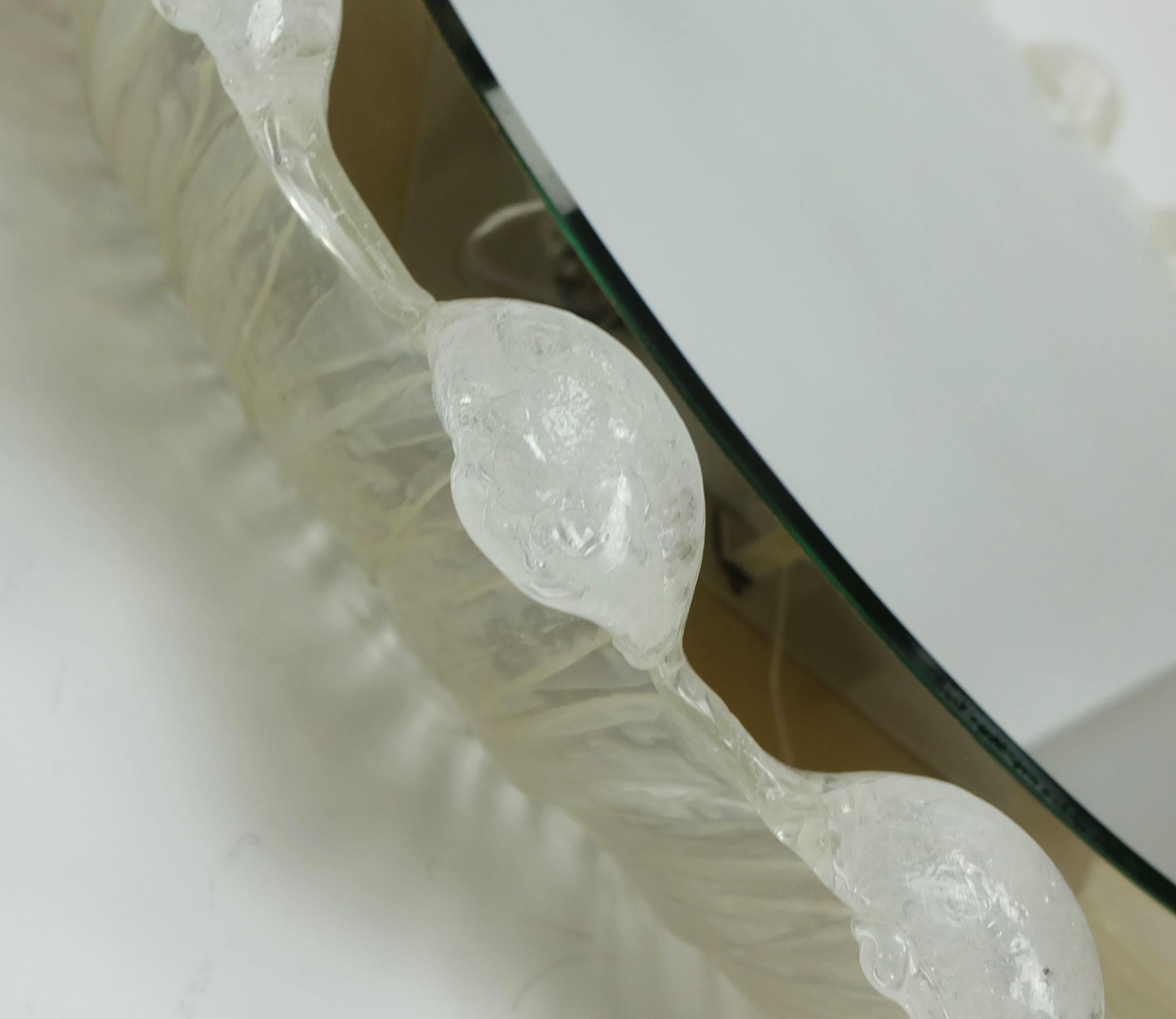 Mid-20th Century back lit wall MIRROR by schöninger acrylic frame ice glass decor 1960s 1970s For Sale