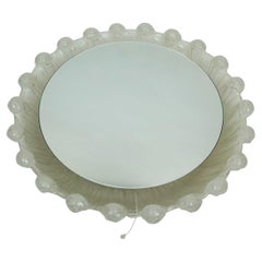 hintergrundbeleuchteter wandspiegel von schöninger acrylrahmen eisglas-dekor 1960er 1970er