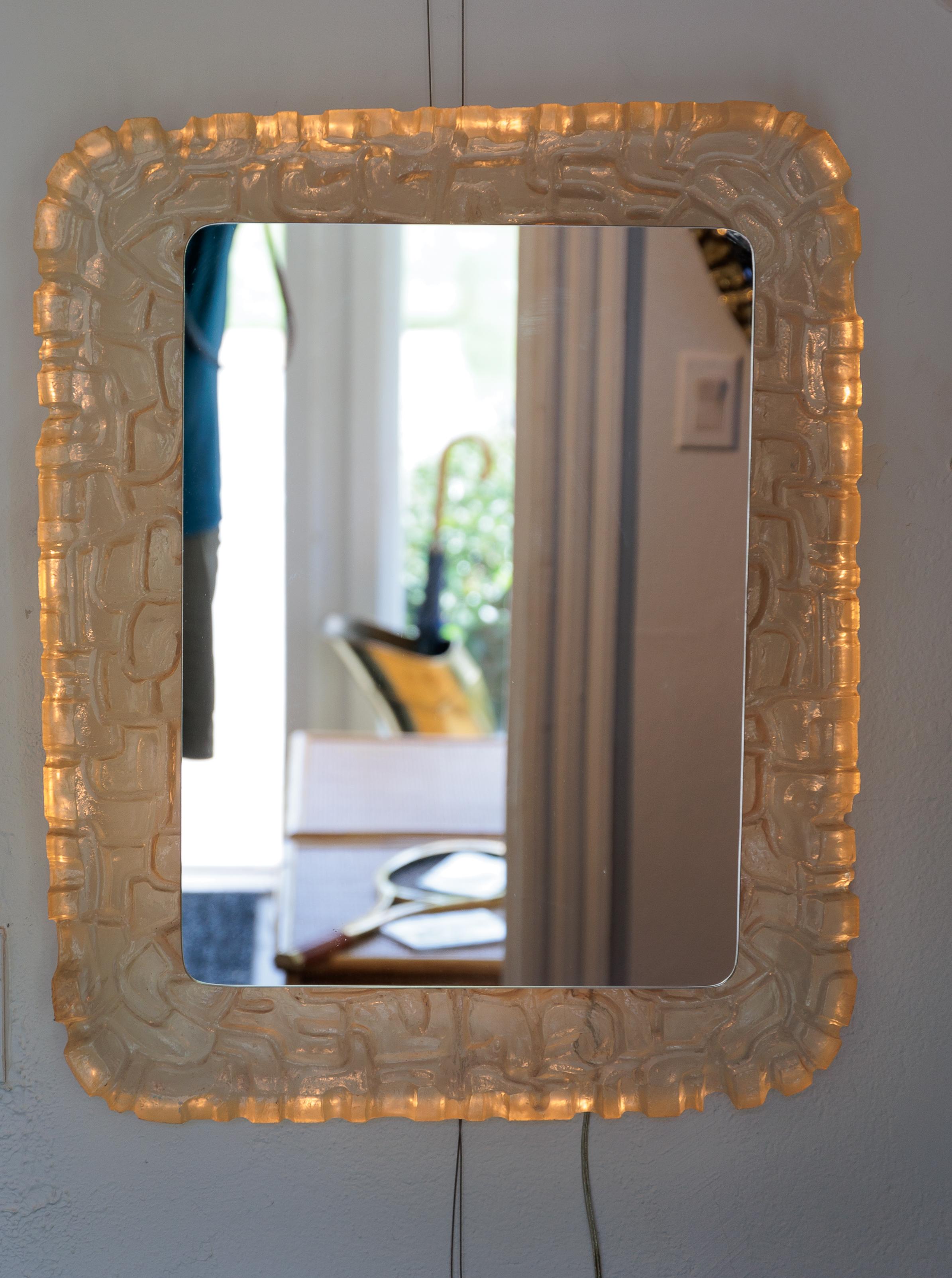 20th Century Back-Lite Mirror with Resin Surround For Sale