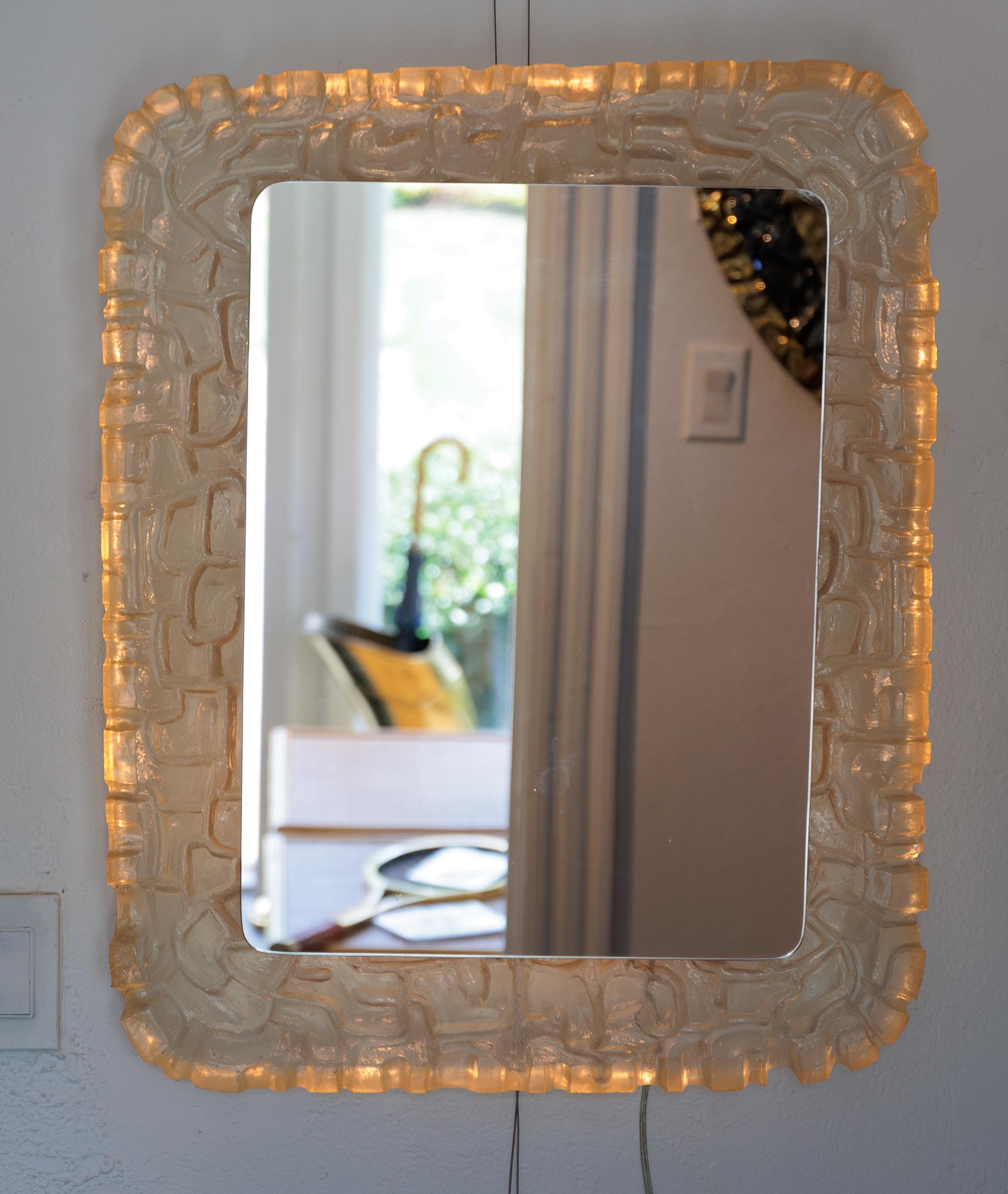 Back-Lite Mirror with Resin Surround For Sale 1