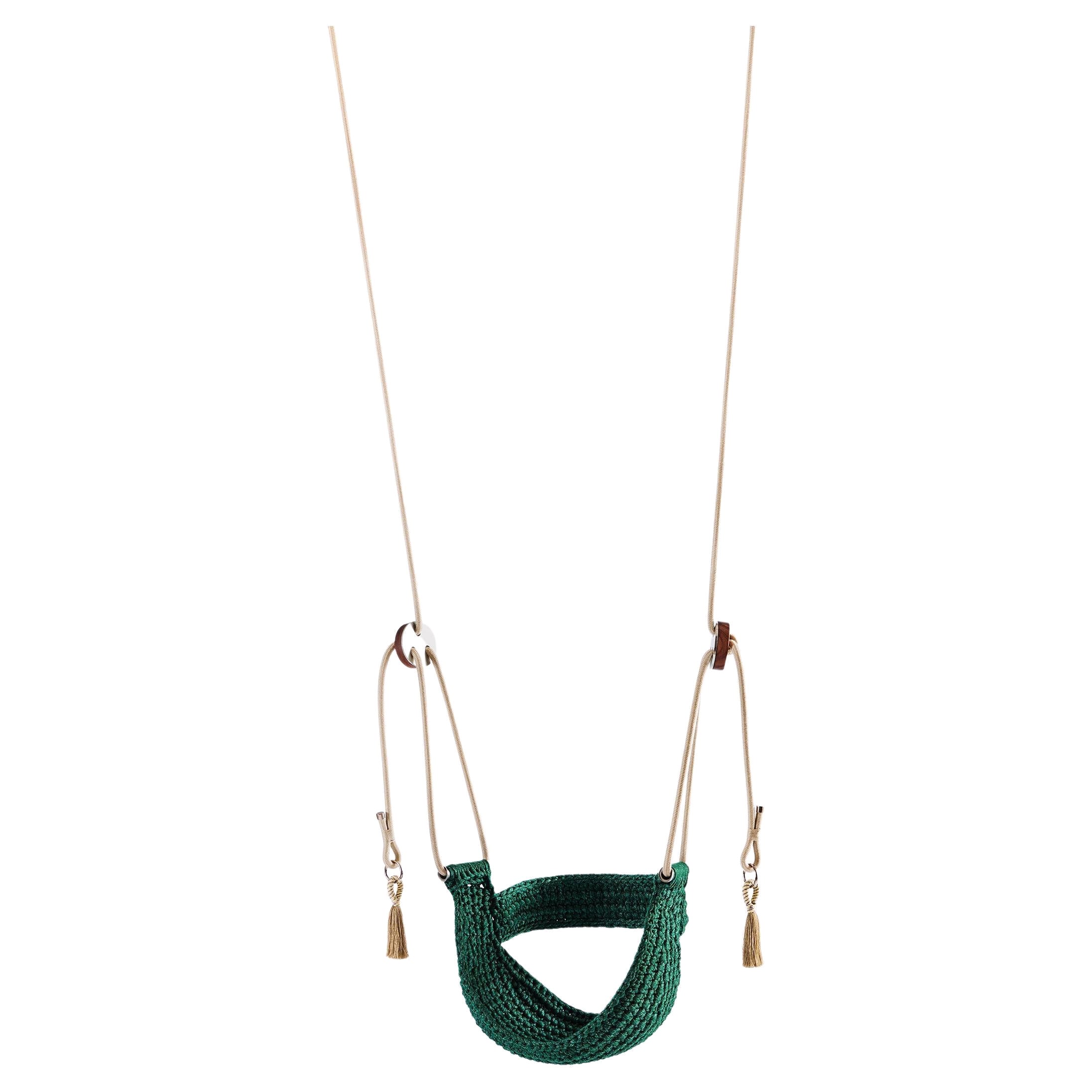 Back On The Saddle Swing In Türkis Handmade Crochet Outdoor Hängematte Sitz im Angebot