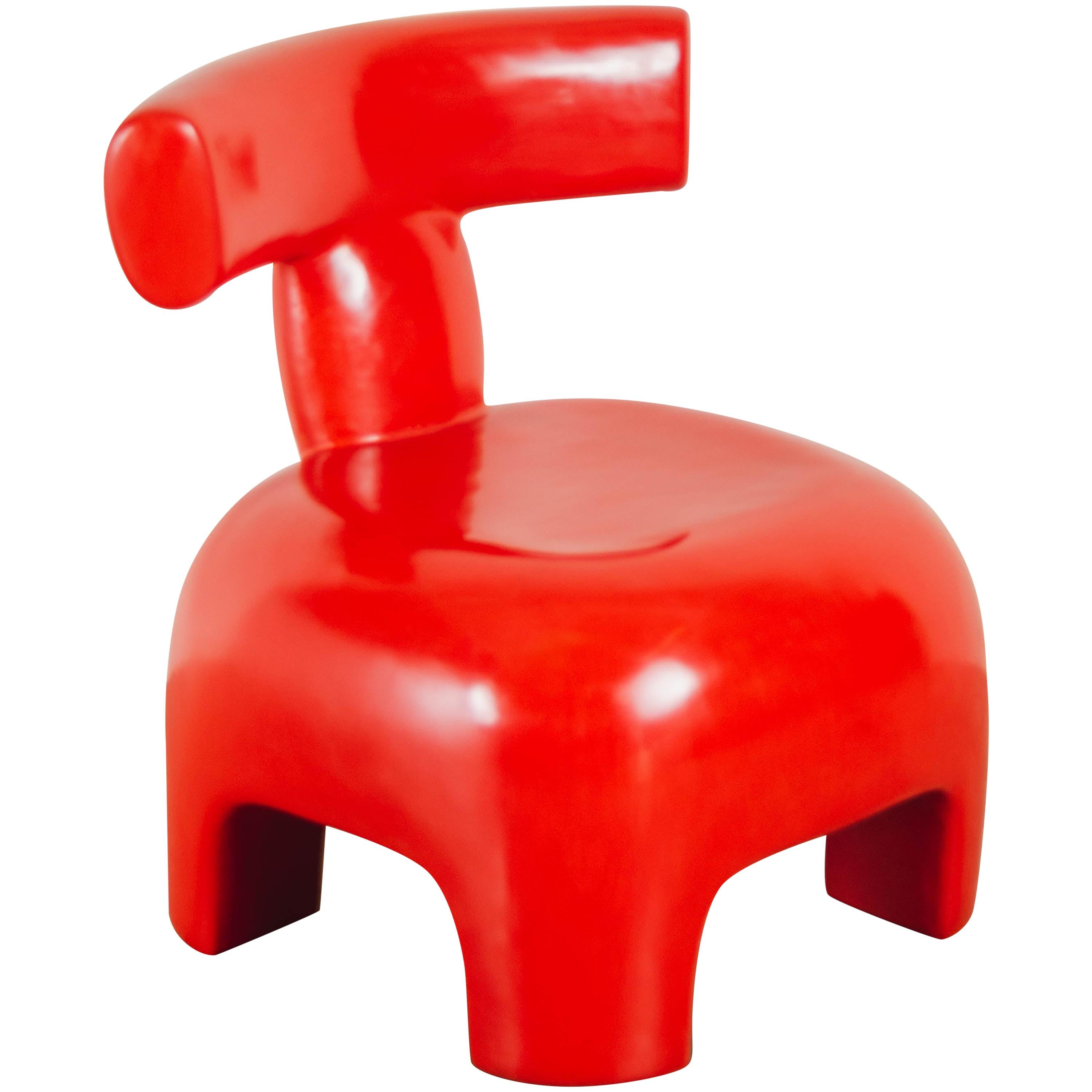 Back Rest Chair, Coral Lacquer by Robert Kuo, Handmade, Limited Edition