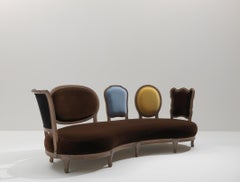 Back to Back sofa  - solid hand-carved walnut frame, designed by Nigel Coates