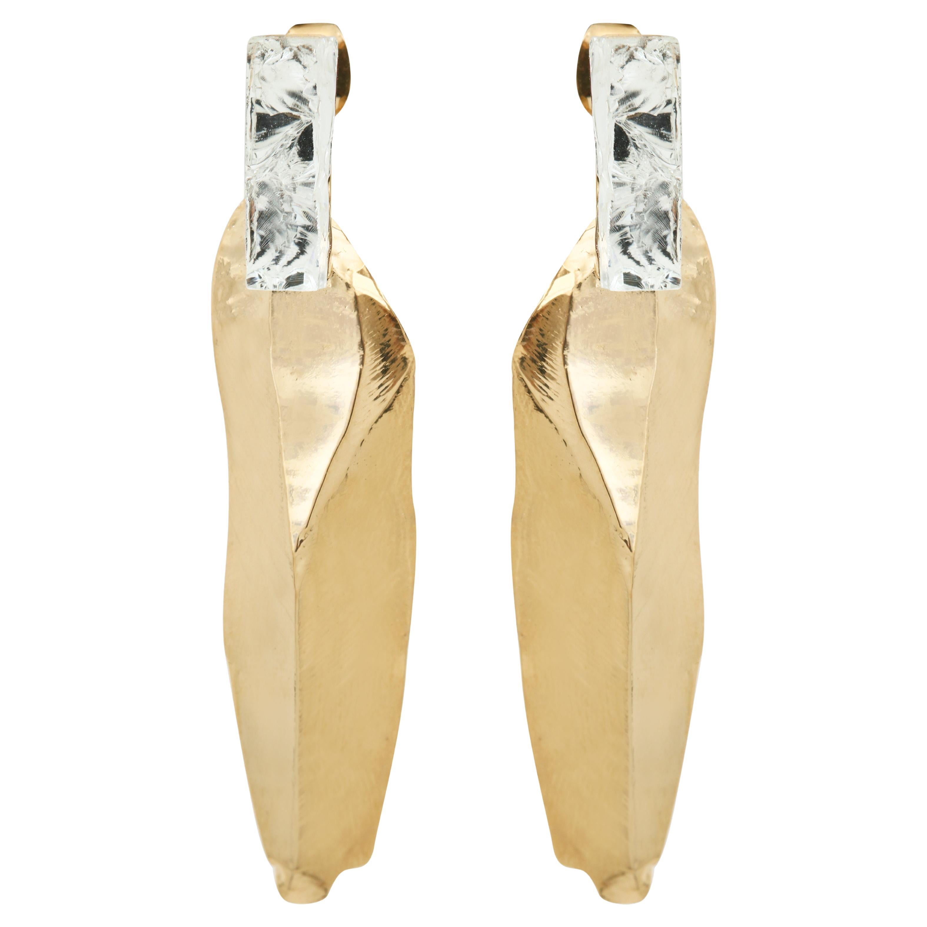 Back To Basics 14 Paio di orecchini in metallo placcato oro 24k di Marion Fillancq