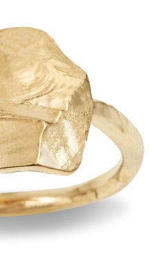 Anillo Back To Basics 2 esculpido a mano en bronce chapado en oro de 24 quilates de Marion Fillancq