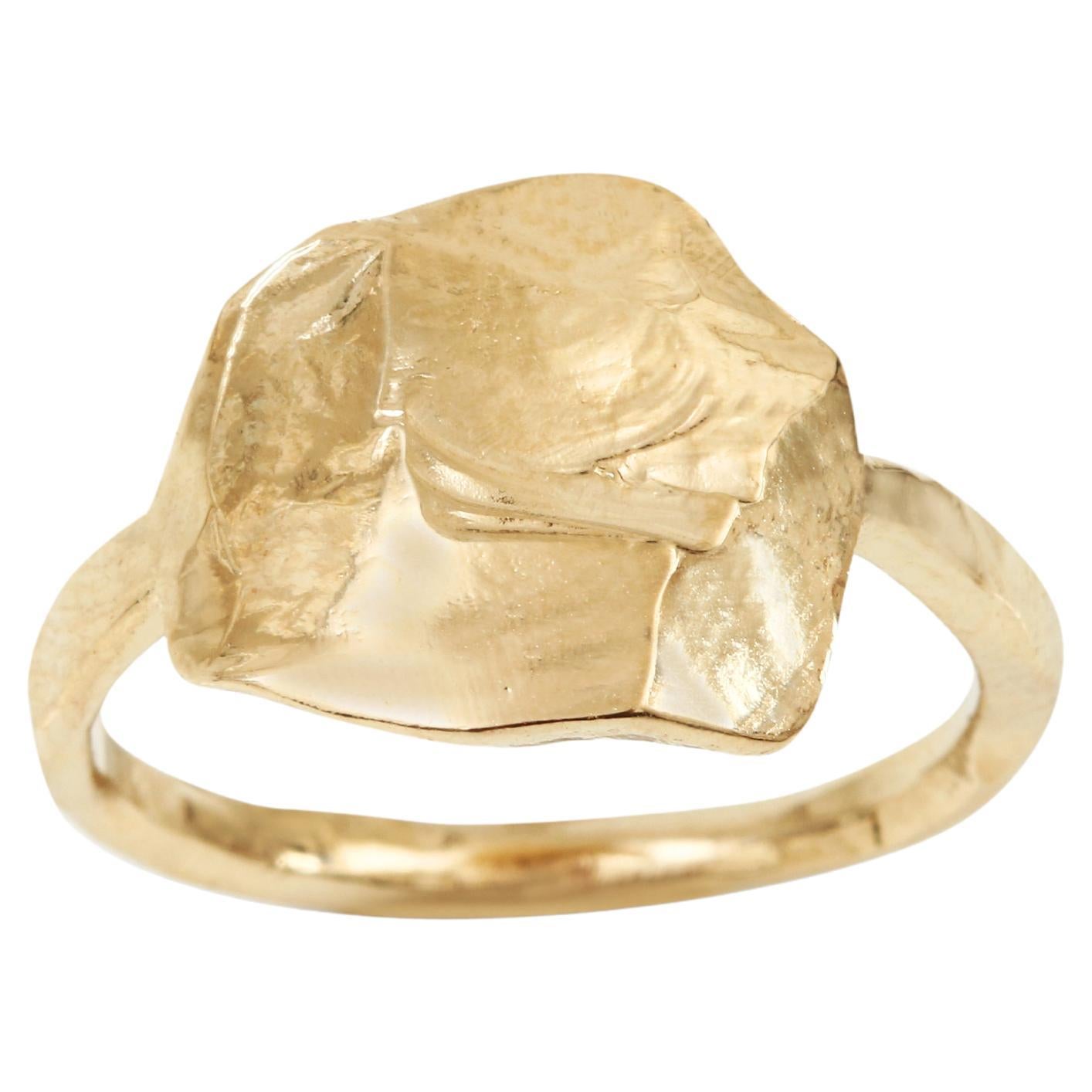 Back To Basics 2 Handgefertigter Ring aus 24k vergoldeter Bronze von Marion Fillancq