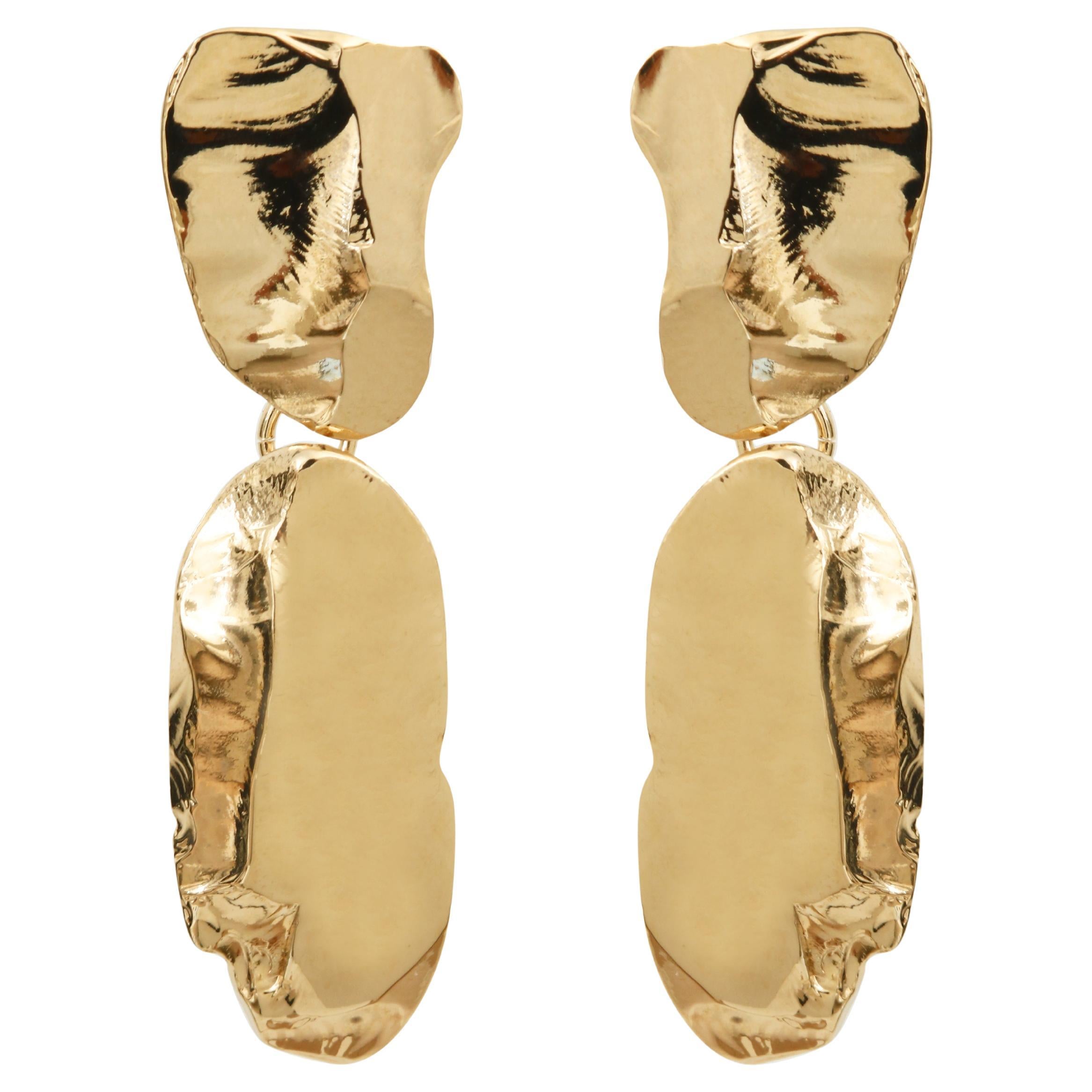 Back To Basics 9 Paio di orecchini in metallo placcato oro 24k di Marion Fillancq