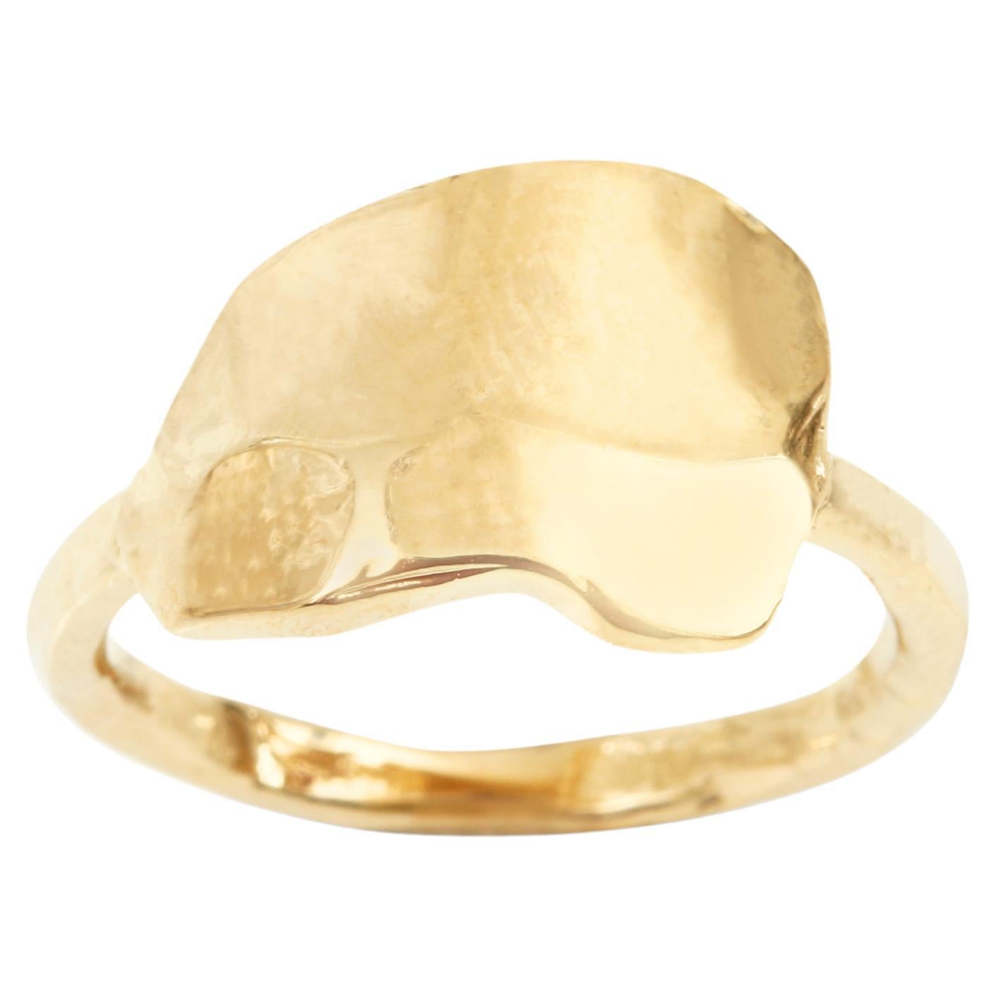 Back To Basics Bague sculptée à la main en bronze plaqué or 24k par Marion Fillancq