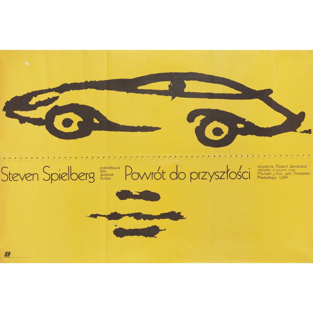 Original 1985 Polish B1 poster by Mieczyslaw Wasilewski for the film Back to the Future directed by Robert Zemeckis with Michael J. Fox / Christopher Lloyd / Lea Thompson / Crispin Glover. Good-Very Good condition, folded with printers creases &