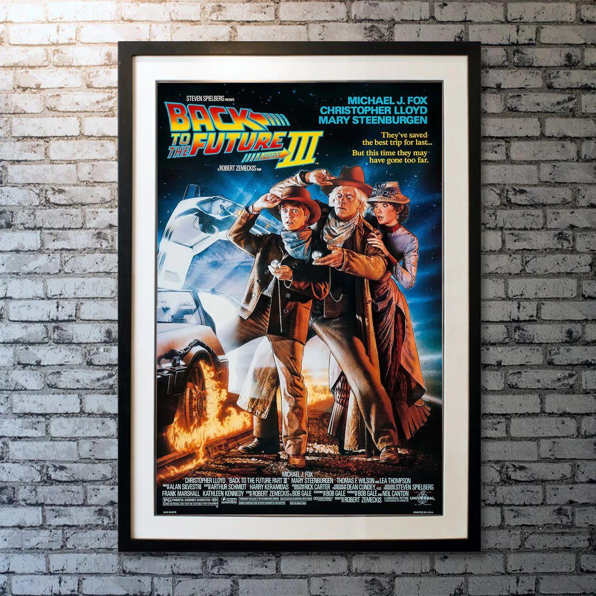Back To The Future III, Unframed Poster, 1990

Stranded in 1955, Marty McFly learns about the death of Doc Brown in 1885 and must travel back in time to save him. With no fuel readily available for the DeLorean, the two must figure how to escape