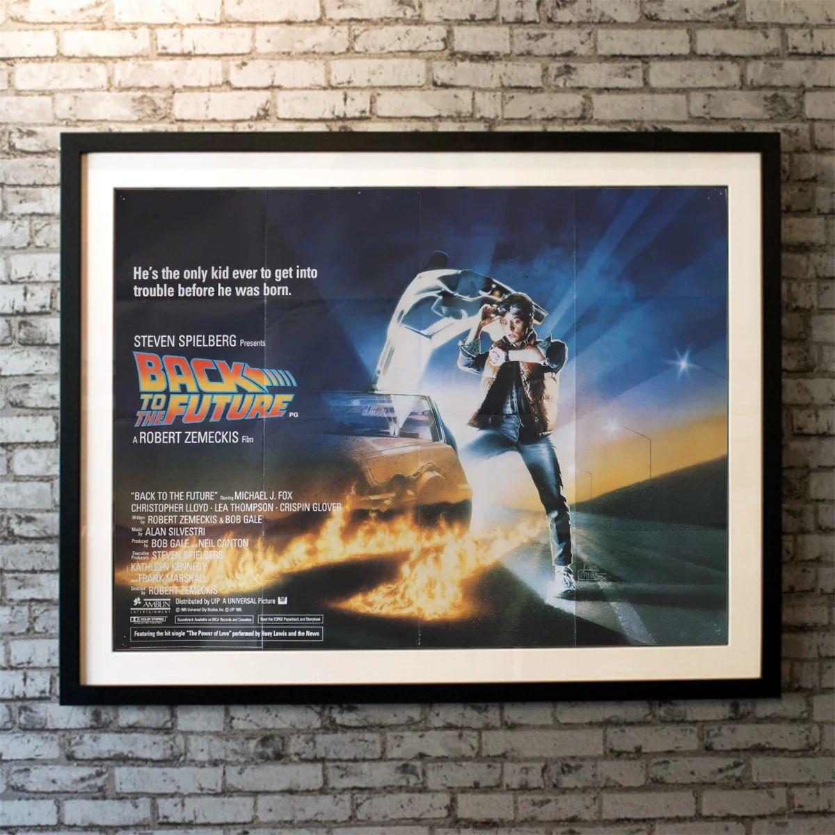 Back To The Future, Unframed Poster, 1985

Original British Quad (30 X 40 Inches). Marty McFly, a 17-year-old high school student, is accidentally sent 30 years into the past in a time-traveling DeLorean invented by his close friend, the maverick