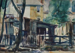 "Back Yards" Watercolor on Paper, Signed Lower Right "A P Martino"