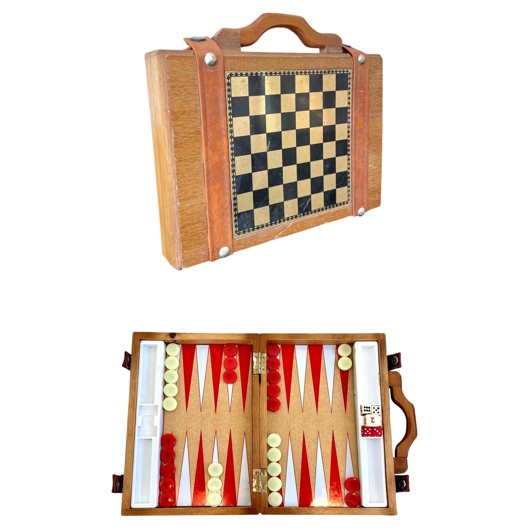 Backgammon and Chess Travel Set, 1960s