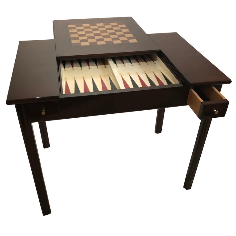 Backgammon Chess /Checkerboard Top Flip Top Game Table at 1stDibs