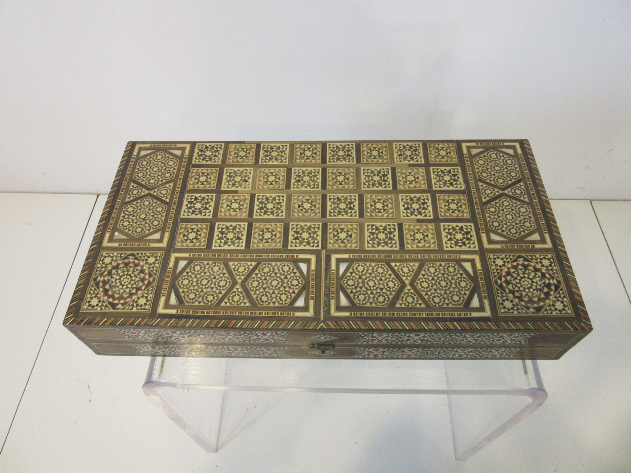 Unknown Backgammon Micro Mosaic Inlay Board / Moorish Syrian Styled