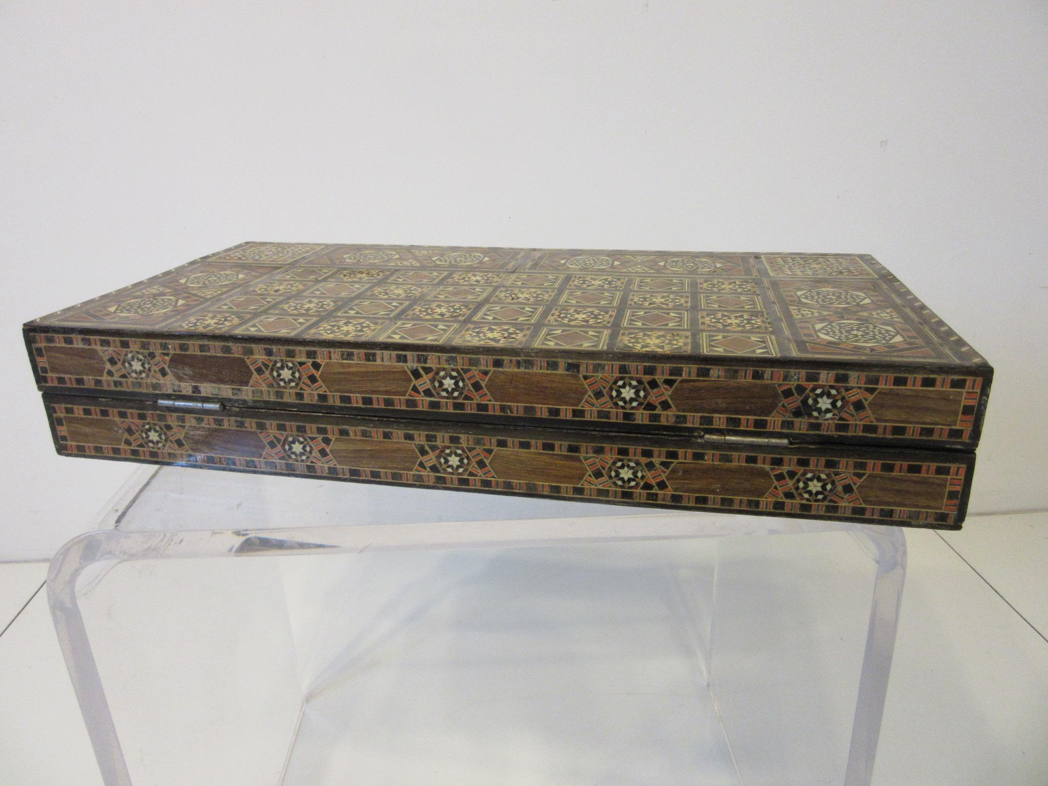 Backgammon Micro Mosaic Inlay Board / Moorish Syrian Styled 3