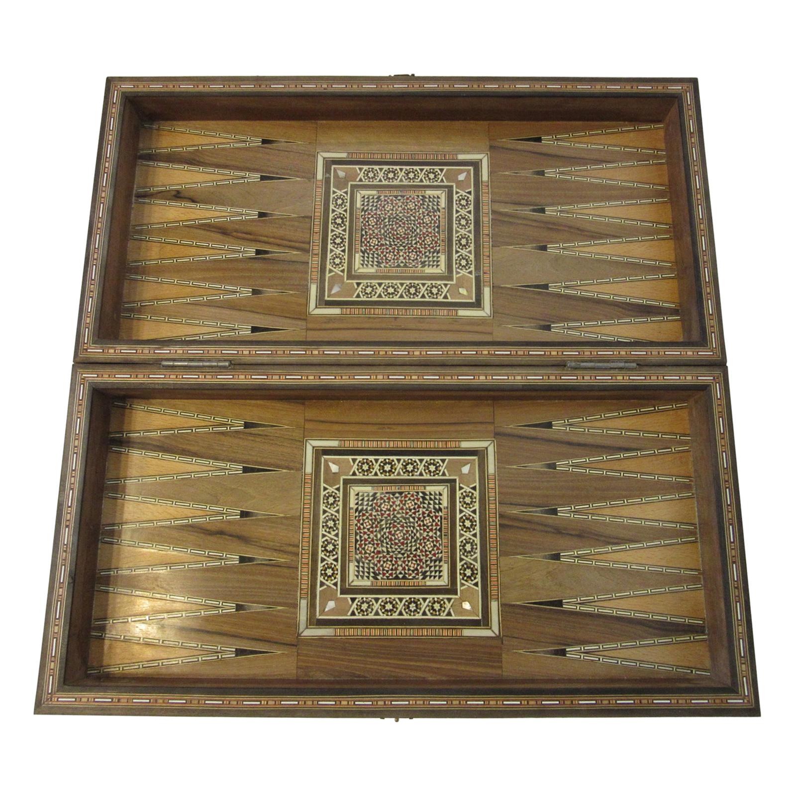 Backgammon Micro Mosaic Inlay Board / Moorish Syrian Styled